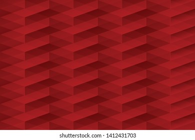 Abstract geometric red color background, vector illustration