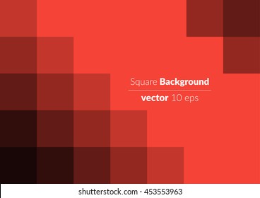 Abstract geometric red color square for background vector flat design template. Applicable for covers, placards, posters, fliers and banner designs.
