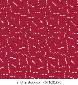 Abstract geometric red deco art memphis fashion pattern