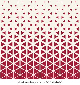 Abstract geometric red deco art print halftone triangle pattern