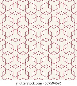 Abstract geometric red deco art hexagon pattern