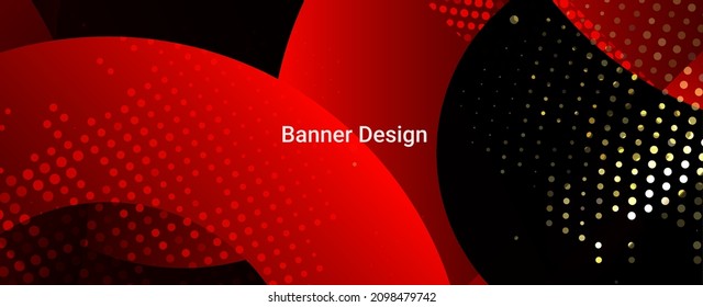 Abstraktes, geometrisches rotes, gepunktetes dynamisches, elegantes Muster-Farbbannerdesign 