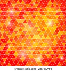 Abstract geometric red and gold colors background of triangular polygons