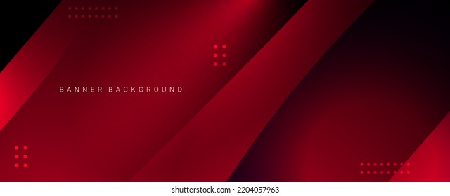 Abstract geometric red modern stylish smooth dark banner background vector