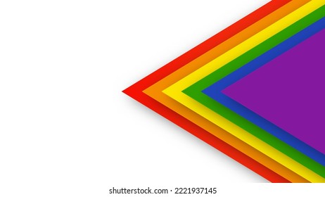 Abstract geometric red, orange, yellow, green, blue and purple lgbt color background. June LGBTQ Historical Pride Month. Background with rainbow color copy space for text. Vector illustration.