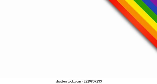 Resumen de color rojo geométrico, anaranjado, amarillo, verde, azul y púrpura lgbtq fondo blanco aislado. Fondo de color del Mes de Historial de Orgullo Lgbt con espacio de copia para texto. Ilustración del vector