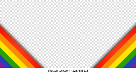 Resumen de color rojo geométrico, naranja, amarillo, verde, azul y púrpura lgbtq color de fondo aislado. Fondo de color del Mes de Historial de Orgullo Lgbt con espacio de copia para texto. Vector transparente
