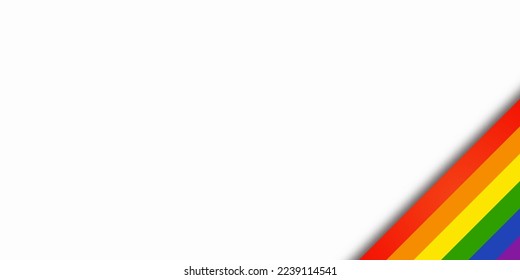 Abstract geometric red, orange, yellow, green, blue and purple ribbon lgbtq color isolated white background. Lgbt Pride History Month color background with copy space for text. Vector illustration