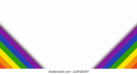 Abstract geometric red, orange, yellow, green, blue and purple ribbon lgbtq color isolated white background. Lgbt Pride History Month color background with copy space for text. Vector illustration