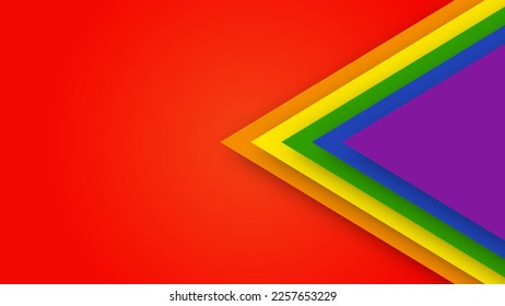 Abstract geometric red, orange, yellow, green, blue and purple lgbt color background. June LGBTQ Historical Pride Month. Background with rainbow color copy space for text. Vector illustration.