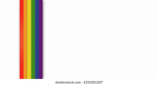 Abstract geometric red, orange, yellow, green, blue and purple ribbon lgbtq color isolated background. Lgbt Pride History Month color background with copy space for text. Vector illustration