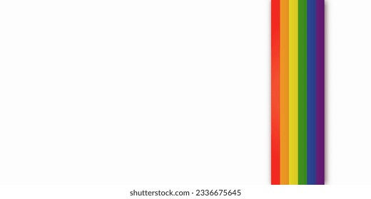 Abstract geometric red, orange, yellow, green, blue and purple ribbon lgbtq color isolated background. Lgbt Pride History Month color background with copy space for text. Vector illustration