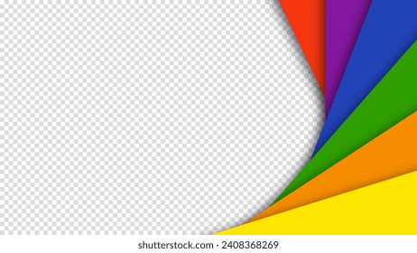 Resumen geométrico rojo, naranja, amarillo, verde, azul y púrpura fondo de color lgbtq. Fondo de color del Mes de Historial de Orgullo Lgbt con espacio de copia para texto. Ilustración vectorial transparente