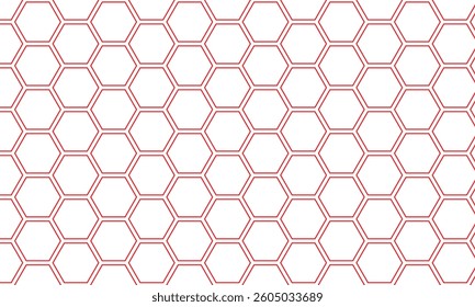 abstract geometric red outline polygon pattern art.