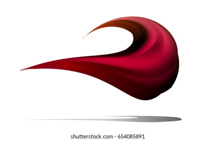 Abstract geometric red paint splash is isolated on white background. Vector illustration