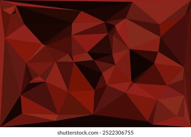 Fundo polígono vermelho geométrico abstrato com formas triangulares afiadas e tons variados de vermelho, laranja e carmesim, criando uma textura angular vibrante.