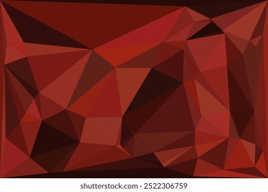 Fundo polígono vermelho geométrico abstrato com formas triangulares afiadas e tons variados de vermelho, laranja e carmesim, criando uma textura angular vibrante.