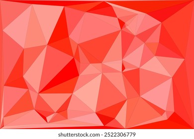 Fundo polígono vermelho geométrico abstrato com formas triangulares afiadas e tons variados de vermelho, laranja e carmesim, criando uma textura angular vibrante.