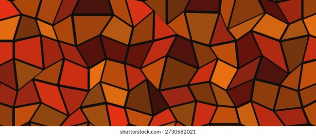 Abstract geometric red polygonal background featuring sharp triangular shapes and varying shades of red, orange, and crimson creating a vibrant, angular texture.