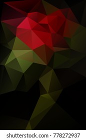 Abstract geometric red rose in a form of a heart, vector illustration.