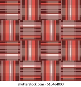 Abstract geometric red seamless pattern. Square stripe texture