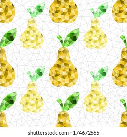 Abstract geometric red strawberry. Seamless endless texture pattern background.