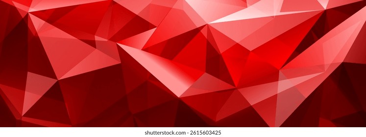 Abstract geometric red vector illustration featuring interconnected polygons and sharp angles, creating a dynamic and modern design.