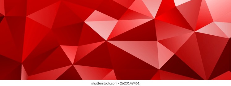 Abstract geometric red vector illustration featuring interconnected polygons and sharp angles, creating a dynamic and modern design.