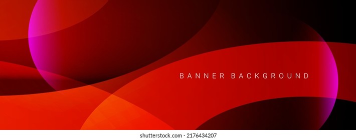 Abstract geometric red wavy flowing lines colorful banner template