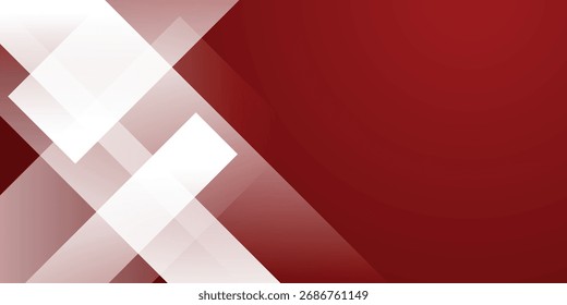 Abstract geometric red and white gradient background. Modern white abstract rectangle lines background for presentation design, banner, and business card