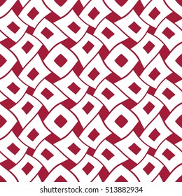 Abstract geometric red and white graphic design deco pattern