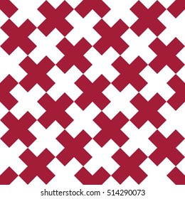 Abstract geometric red and white graphic design deco pattern