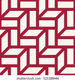 Abstract geometric red and white graphic design deco pattern