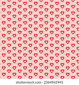 patrón de corazón blanco geométrico abstracto con bg rosa.