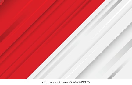 Abstract geometric red and white stripes modern background