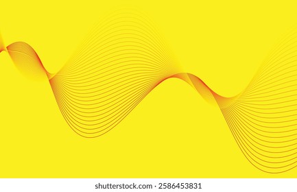 abstract geometric red yellow blend wavy lines on yellow.