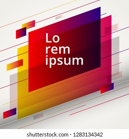 Abstract geometric red and yellow color design elements on white background for graphic layout, banner web, tag, label. Vector illustration