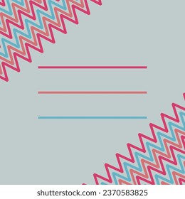 Abstract geometric red-blue card. Vector illustration	