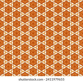 Abstract geometric repeat pattern with orange and beige