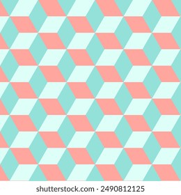 Abstract geometric repeat pattern.Seamless pattern with square.Colorful cube graphic vector background.