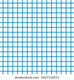 abstract geometric repeatable blue plaid line pattern on white.