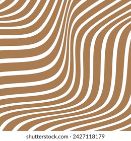 abstract geometric repeatable brown wave line pattern art on white.