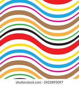 abstract geometric repeatable colored smooth wave line pattern.