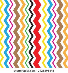 abstract geometric repeatable coloring corner wave line vertical pattern.