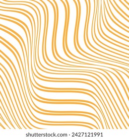 abstract geometric repeatable orange wave line pattern on white.