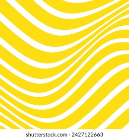 abstract geometric repeatable yellow wave line pattern art on white.