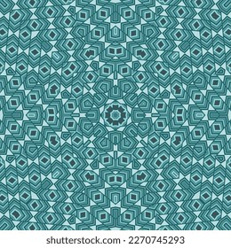 Abstract geometric repeated pattern graphic design. Cute tile motif. Tribal geometrical ornament. Mexican folk design. Ornate floor tile sample.