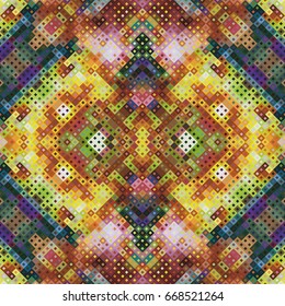 Abstract geometric repeating seamless colorful pattern for design, textile and backgrounds
