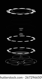 Abstract geometric representation of futuristic holographic elements in a digital data flo