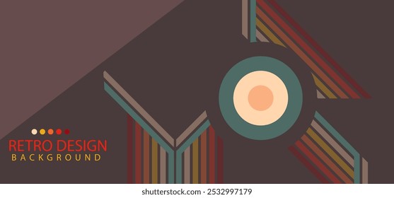 Abstrakter geometrischer Retro-Hintergrund mit diagonalen Linien und Formen. Vektorgrafik